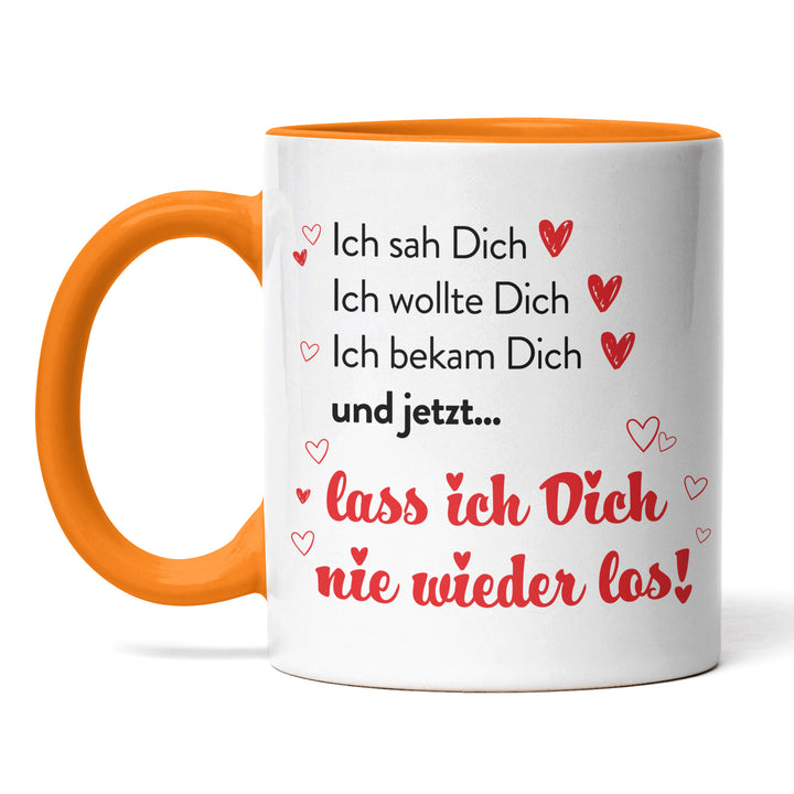 Romantische Tasse "Lass Dich nie los" – Liebevolle Geschenkidee