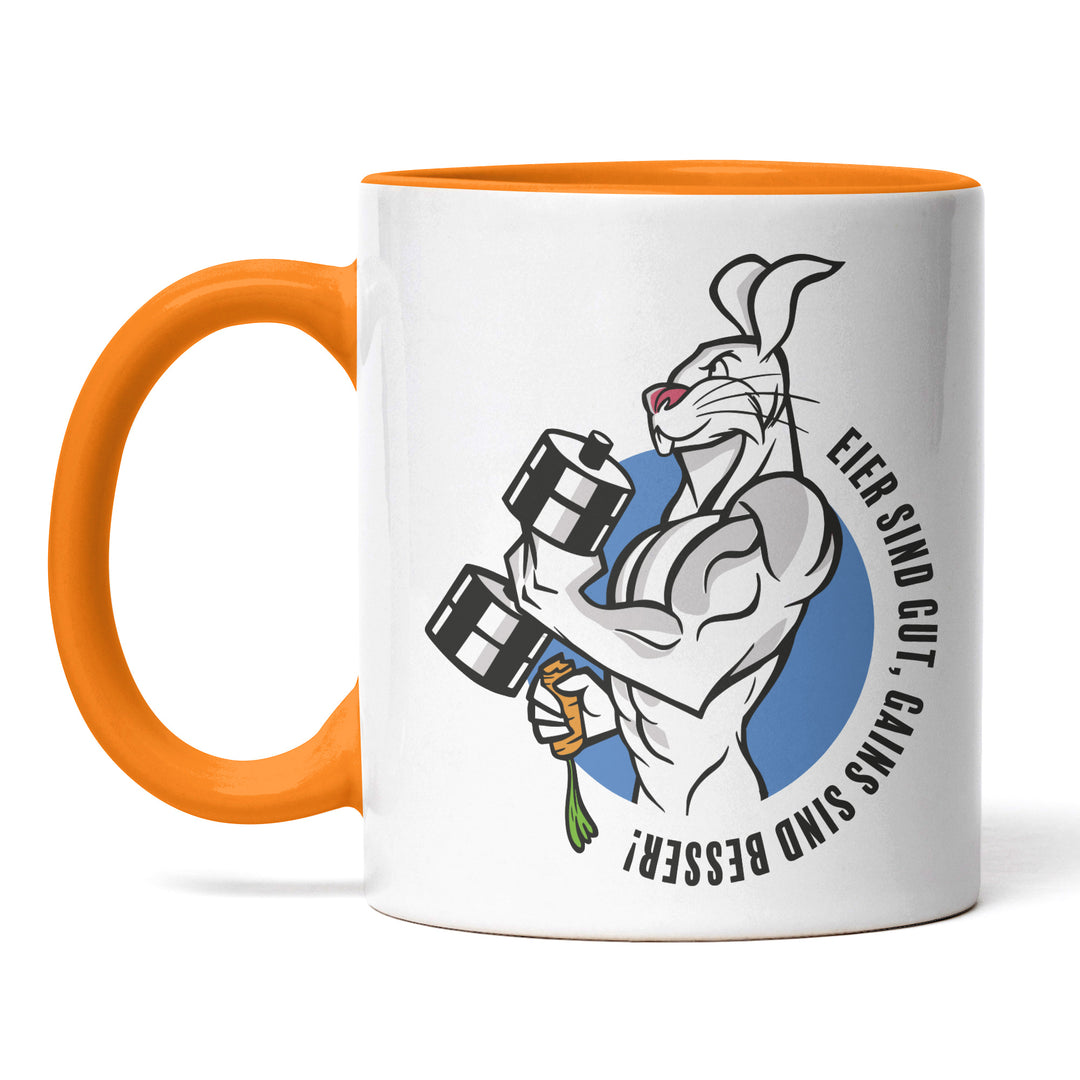Lustige Tasse "Eier gut, Gains besser!" – Perfekt für Sportler und Fitness-Fans