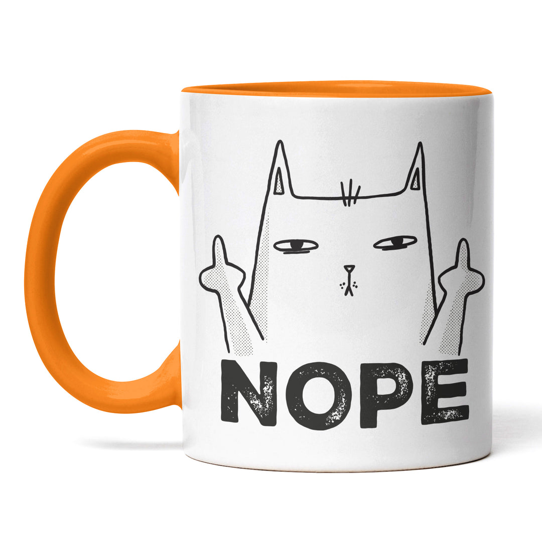 Lustige Tasse "Nope" – Freches Geschenk mit Katzenmotiv