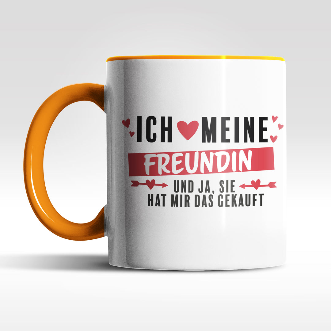 Lustige Tasse "Ja, sie hat's gekauft" – Witzige Geschenkidee für Paare