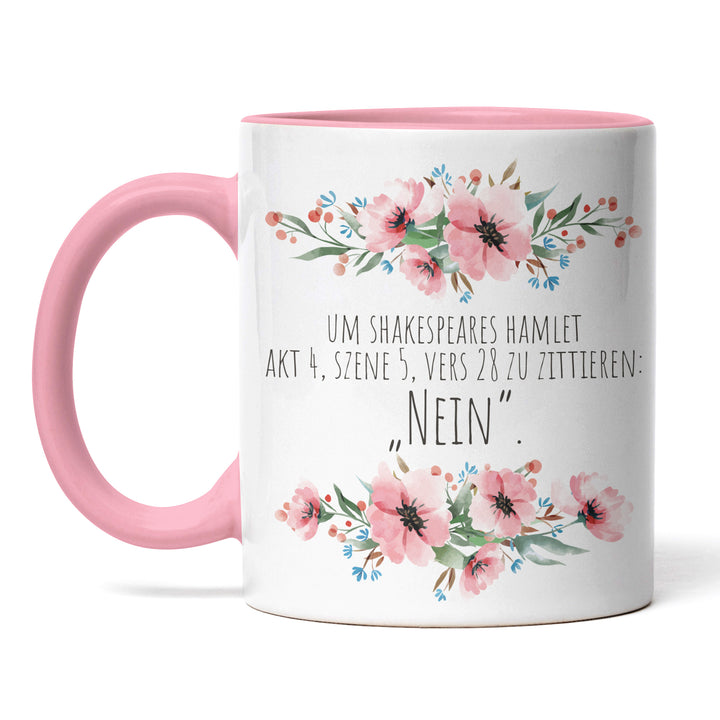 Tasse "Shakespeares Zitat: NEIN" – Lustige Sarkasmus-Tasse für Büro & Alltag