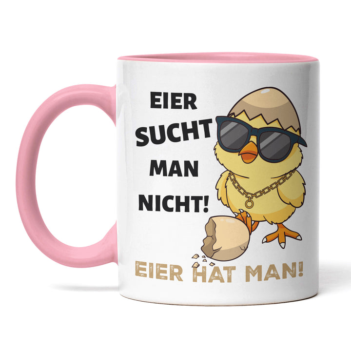 Lustige Tasse "Eier sucht man nicht, Eier hat man 2.0" – Freches Geschenk für Männer & Frauen
