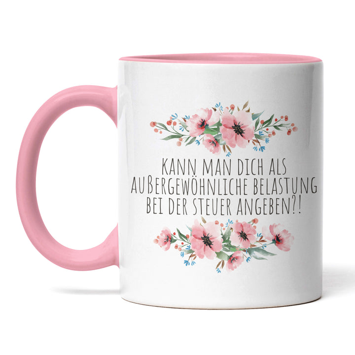 Tasse "Außergewöhnliche Belastung bei Steuer" – Lustige Büro-Tasse für Steuererklärungs-Profis