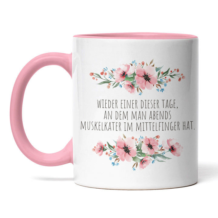 Tasse "Muskelkater im Finger" – Lustige Spruch-Tasse für Gamer & Handy-Junkies