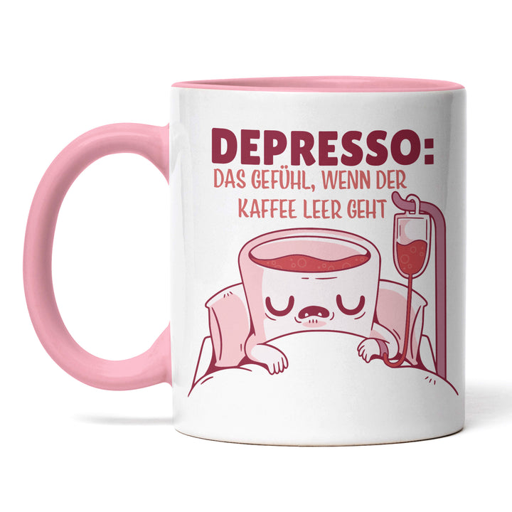 Tasse "Depresso" – Lustiges Geschenk für Kaffeejunkies & Morgenmuffel