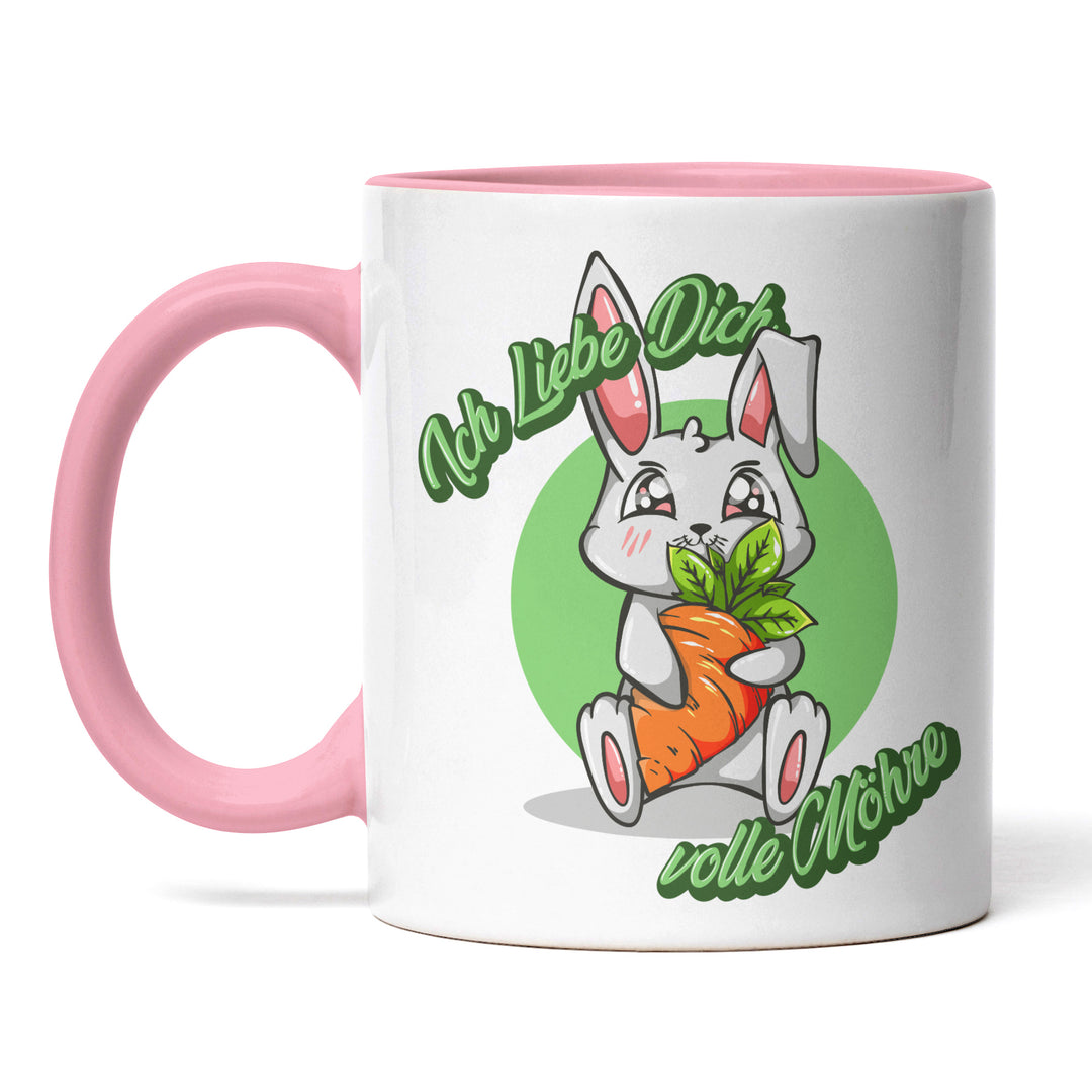 Lustige Tasse "Ich liebe dich volle Möhre" – Charmantes Geschenk mit grünem Design