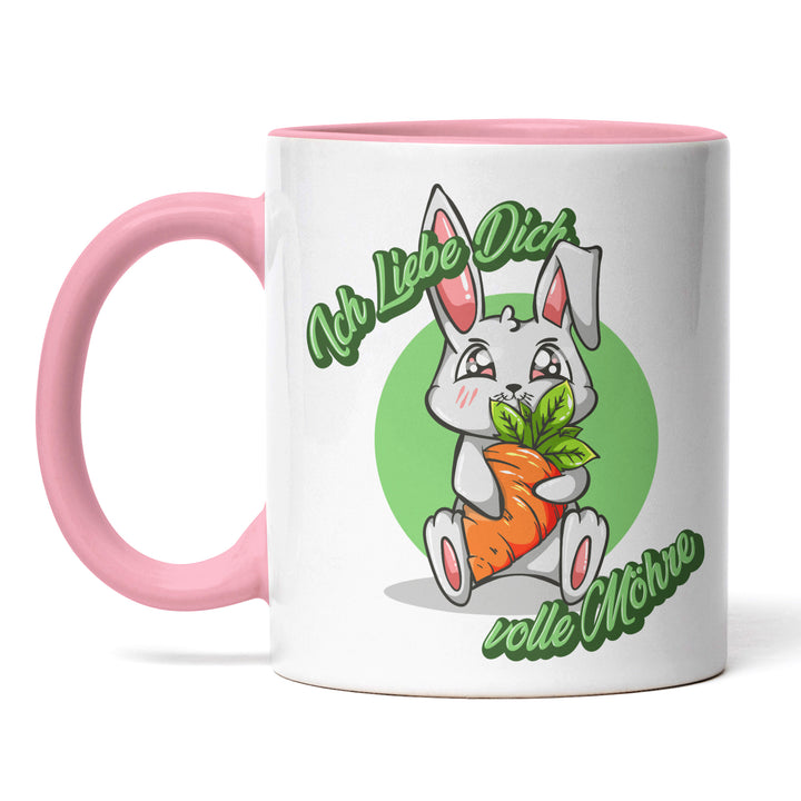 Lustige Tasse "Ich liebe dich volle Möhre" – Charmantes Geschenk mit grünem Design