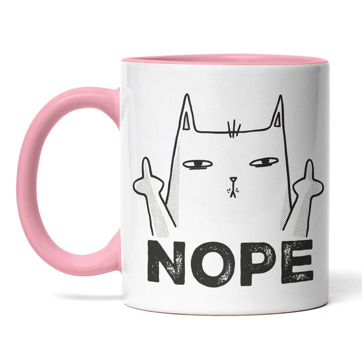 Lustige Tasse "Nope" – Freches Geschenk mit Katzenmotiv