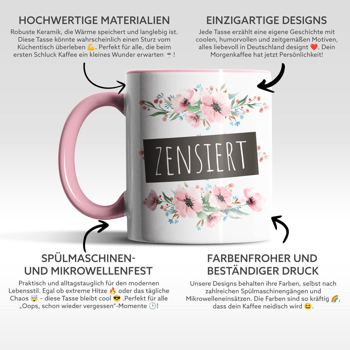 Tasse "Zensiert" – Lustige Statement-Tasse für Ironie & Humor