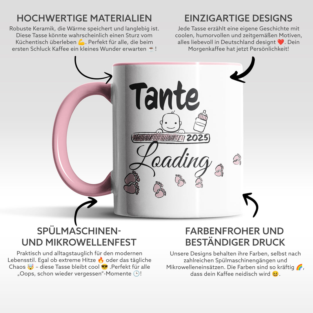 Lustige Tasse "Tante Loading" – Charmantes Geschenk für werdende Tanten