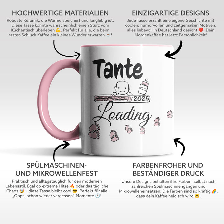 Lustige Tasse "Tante Loading" – Charmantes Geschenk für werdende Tanten