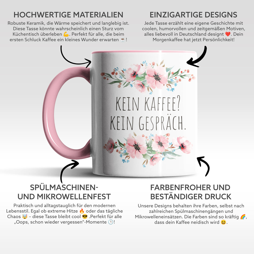 Tasse "Kein Kaffee, kein Gespräch" – Perfekte Statement-Tasse für Morgenmuffel