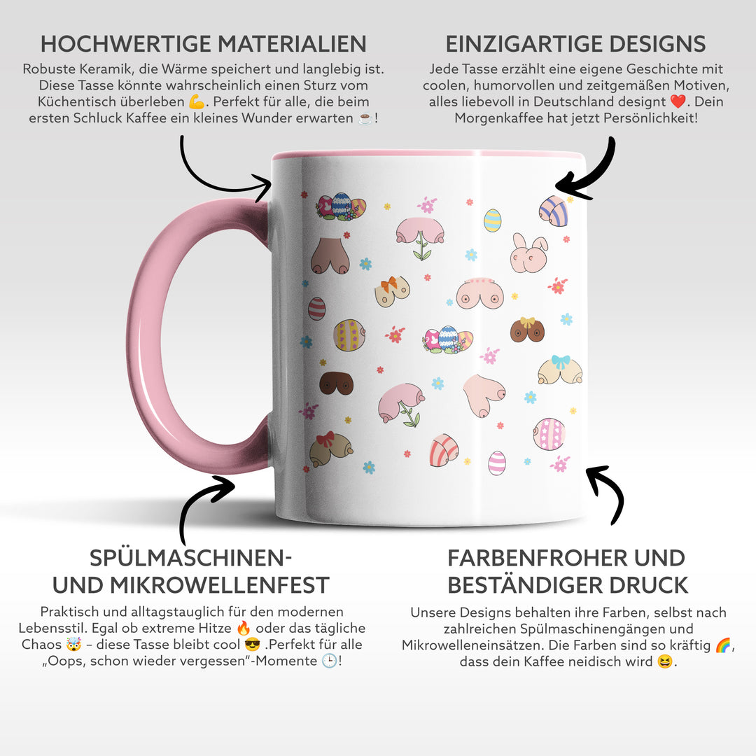 Lustige Tasse "Easter - Boobs" – Perfekt für freche Osterüberraschungen