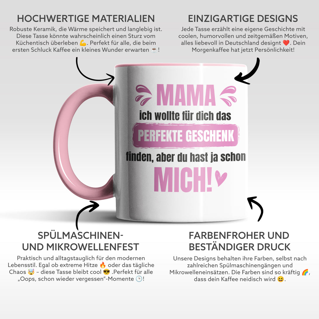 Lustige Tasse "Mama, das perfekte Geschenk" – Charmantes Geschenk für Mütter
