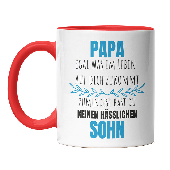 Lustige Tasse "Papa, keinen hässlichen Sohn" – Witziges Geschenk für Väter