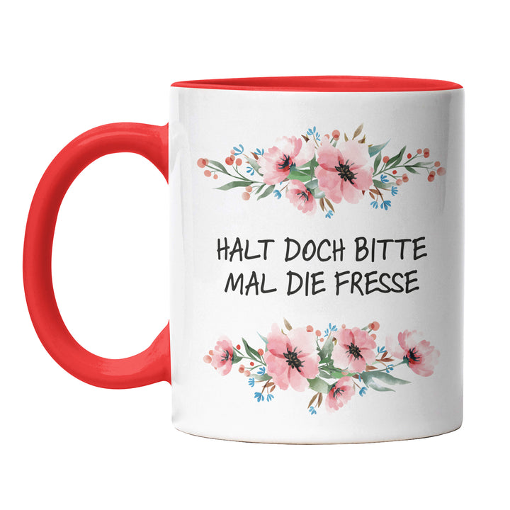 Tasse "Halt doch bitte die Fresse" – Perfektes Geschenk für Morgenmuffel & Kaffeejunkies