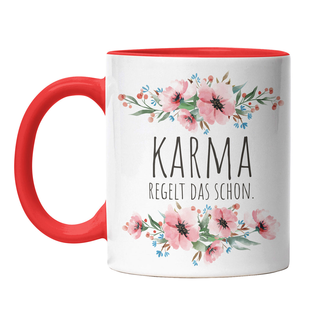 Tasse "Karma regelt das schon" – Lustige Spruch-Tasse für Gelassenheit & Humor