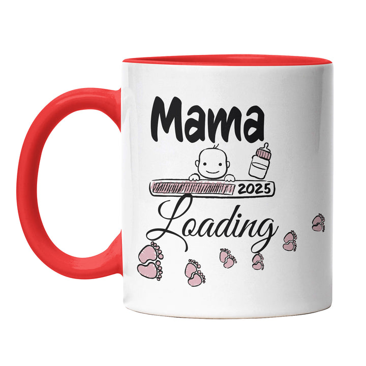 Lustige Tasse "Mama Loading 2025" – Geschenkidee für werdende Mütter