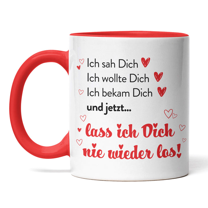 Romantische Tasse "Lass Dich nie los" – Liebevolle Geschenkidee