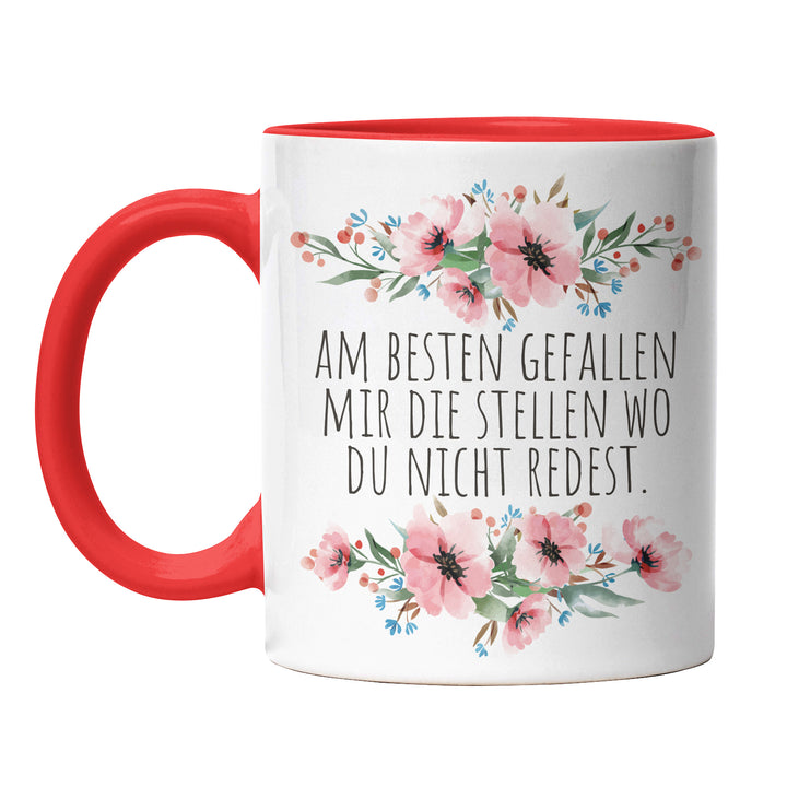 Tasse "Mir gefallen die Stellen, wo du nicht redest" – Lustige Sarkasmus-Tasse für Büro & Alltag