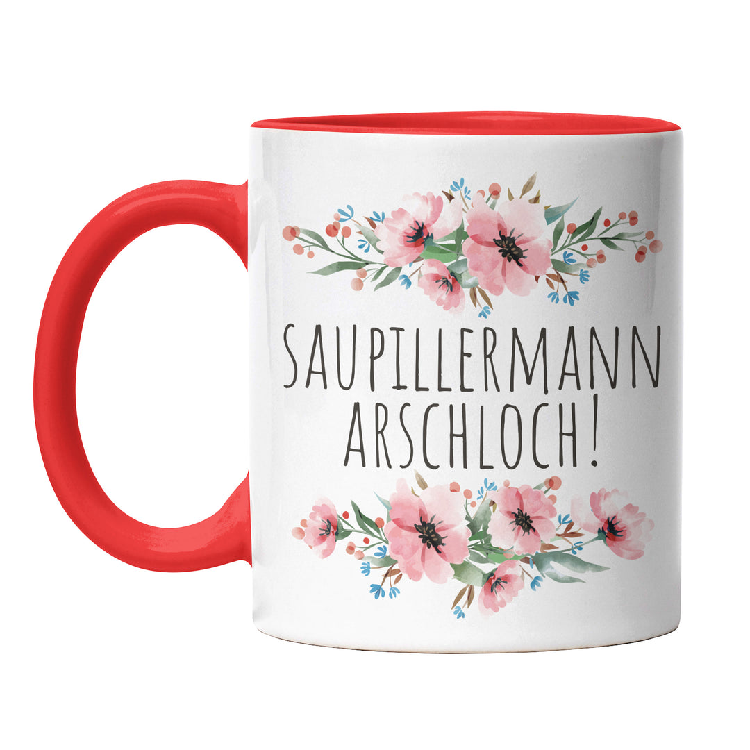 Tasse "Saupillermann Arschloch" – Freche Statement-Tasse für Humorvolle