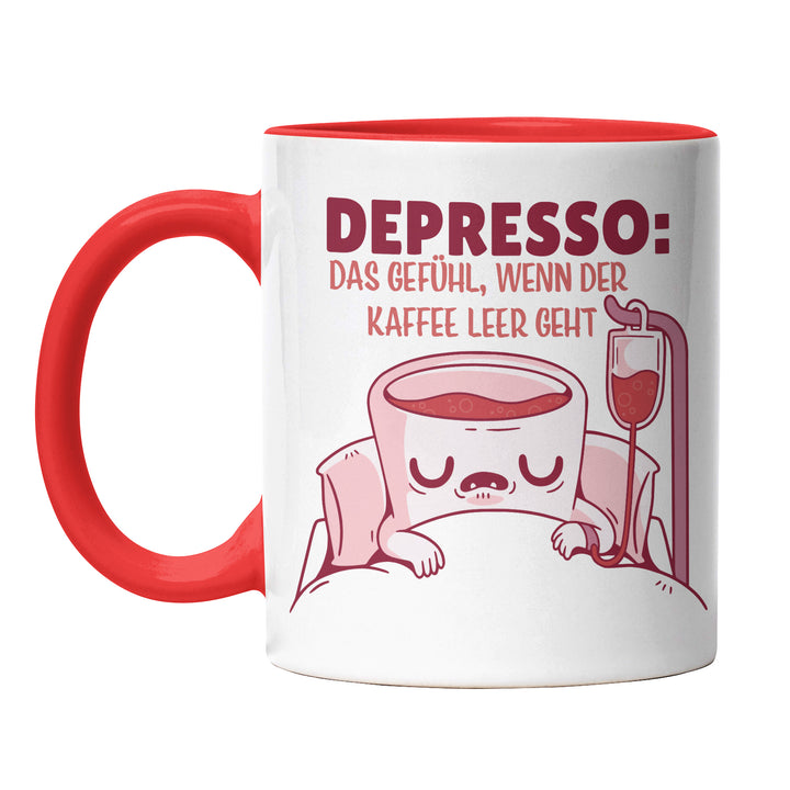 Tasse "Depresso" – Lustiges Geschenk für Kaffeejunkies & Morgenmuffel