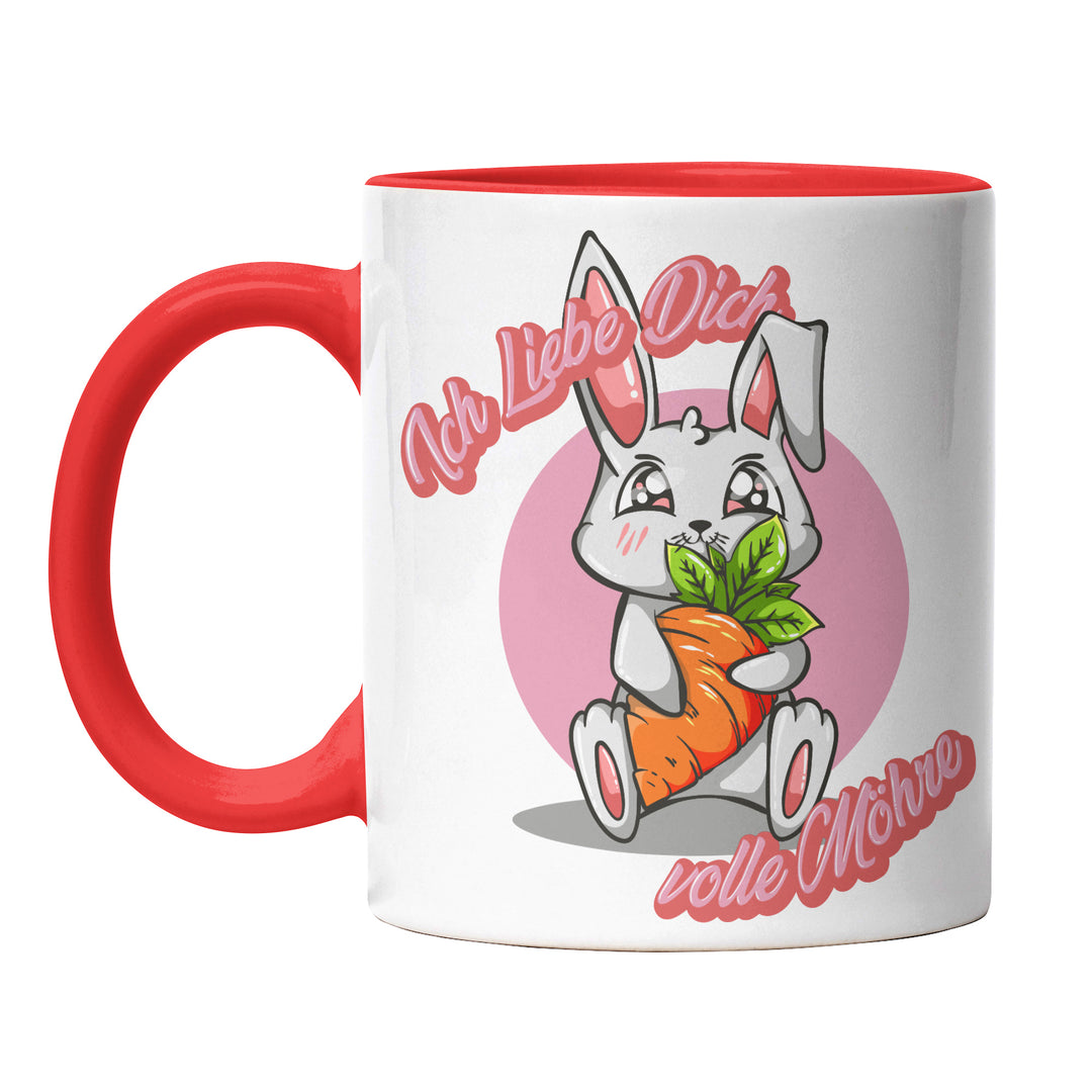 Lustige Tasse "Ich liebe dich volle Möhre" in rosa – Charmantes Geschenk für besondere Menschen