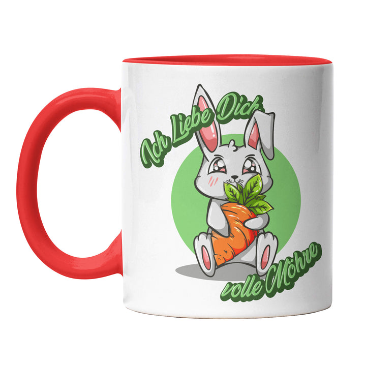 Lustige Tasse "Ich liebe dich volle Möhre" – Charmantes Geschenk mit grünem Design