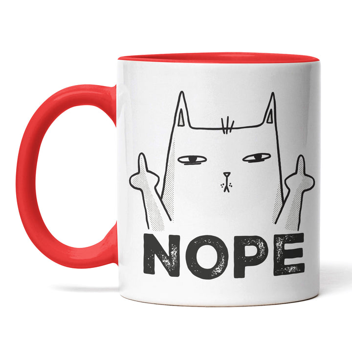 Lustige Tasse "Nope" – Freches Geschenk mit Katzenmotiv