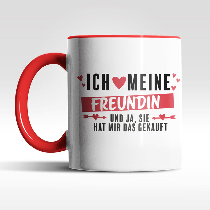 Lustige Tasse "Ja, sie hat's gekauft" – Witzige Geschenkidee für Paare