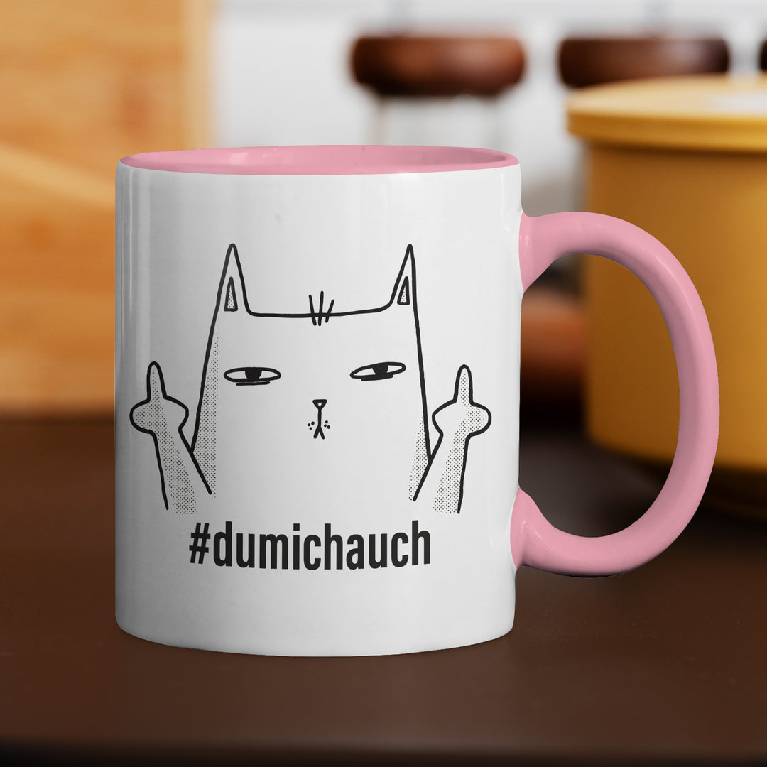 Lustige Tasse "Dumichauch" – Freches Geschenk mit Katzenmotiv