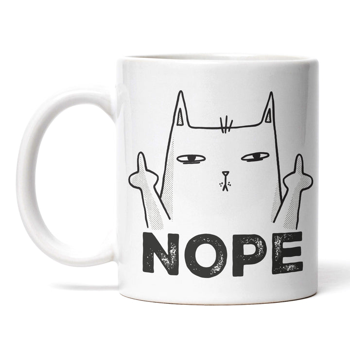 Lustige Tasse "Nope" – Freches Geschenk mit Katzenmotiv