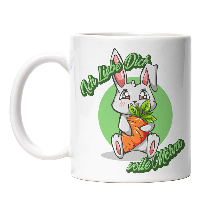 Lustige Tasse "Ich liebe dich volle Möhre" – Charmantes Geschenk mit grünem Design