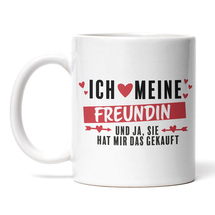 Lustige Tasse "Ja, sie hat's gekauft" – Witzige Geschenkidee für Paare